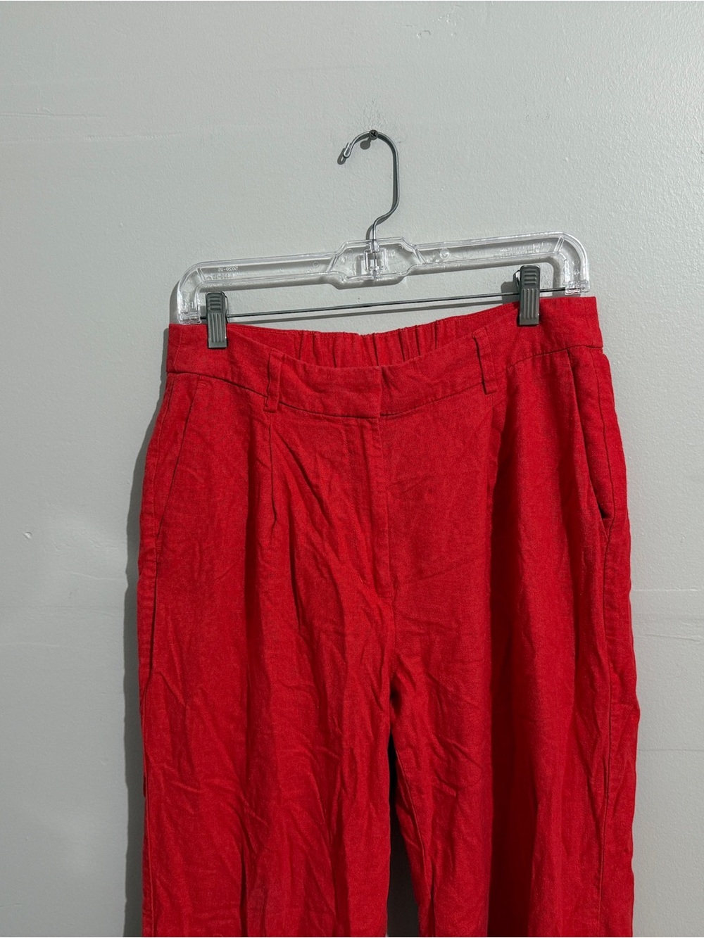 Old Navy Taylor Wide Leg Trouser Pants Pleated Womens M Red Extra High Rise - Picture 4 of 11